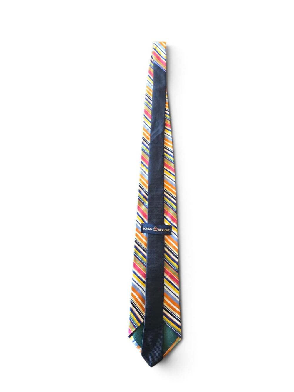Vintage Tommy Hilfiger Tie 100% Silk Made in USA Multicolor Striped Necktie - Picture 14 of 16